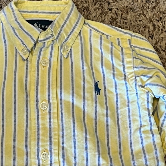 Kids 12 months Ralph Lauren yellow stripe button down - Picture 3 of 5